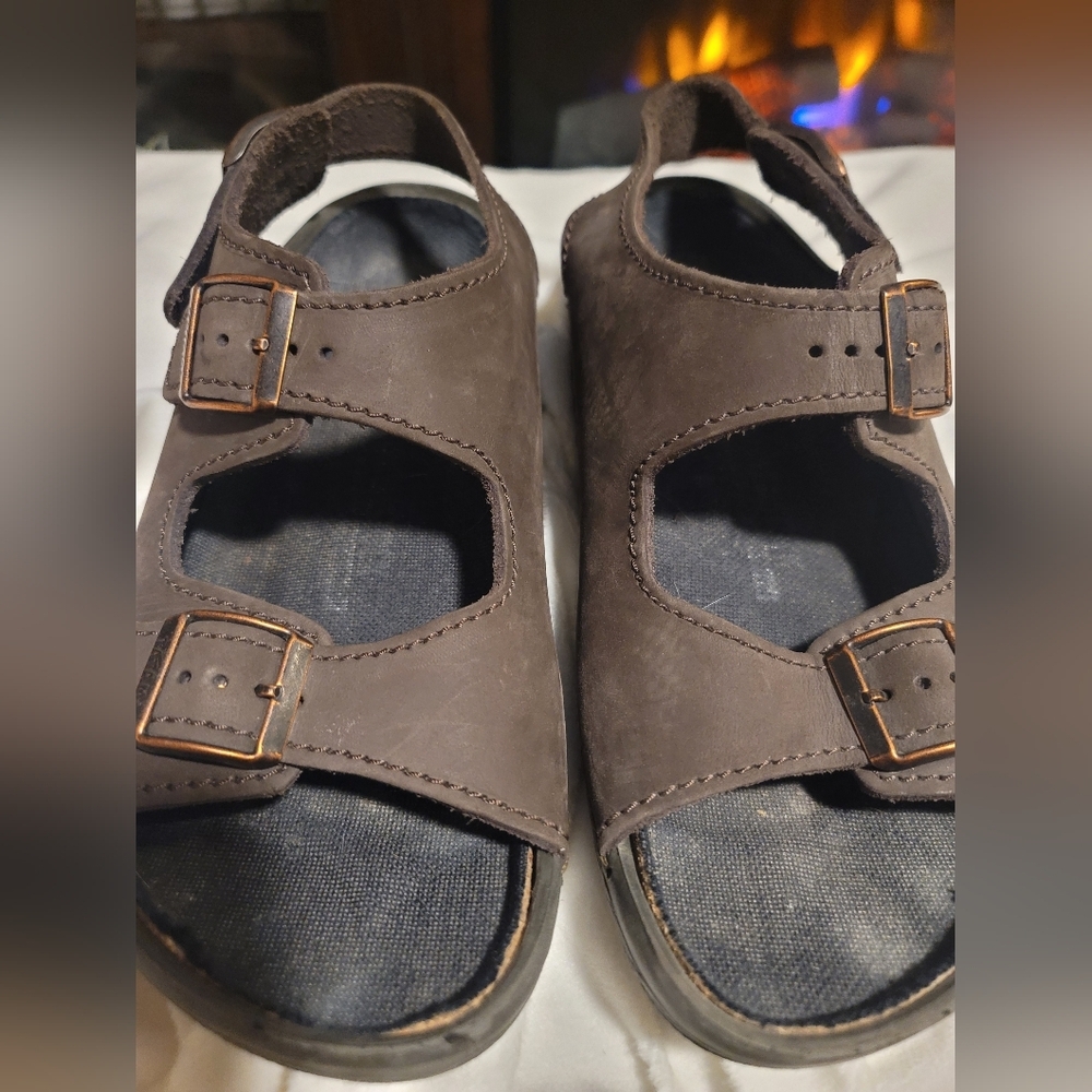 Birkenstock‎ Tatami Brown Leather Slip On Sandals Size 7 Mens Removable Insole - Picture 6 of 11